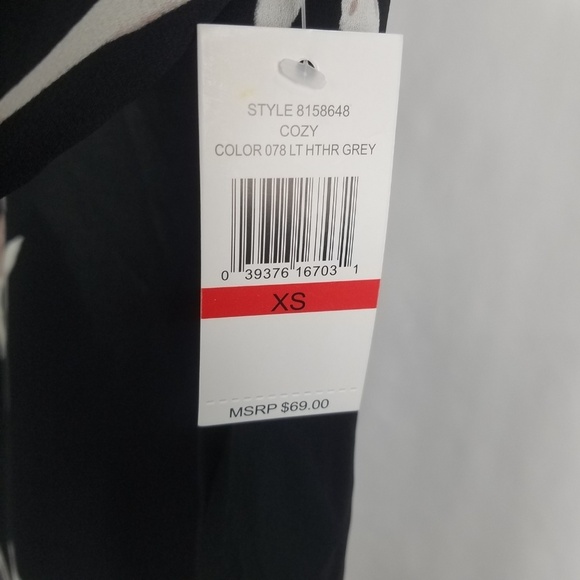 1. State Black Floral Ruffle Long Sleeve Top - Picture 6 of 6